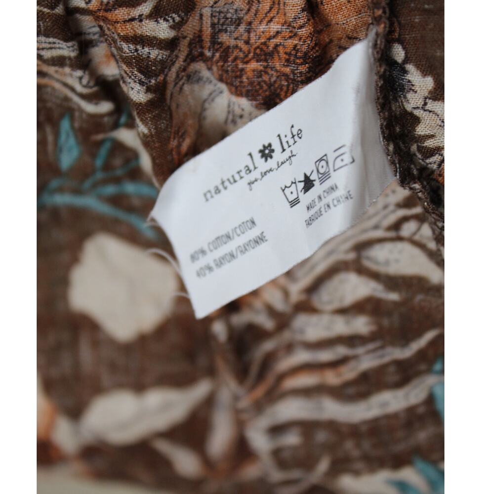 Natural Life Maxi Dress Womens XL Brown Floral Boho Beach Prairie Festival - Picture 9 of 9